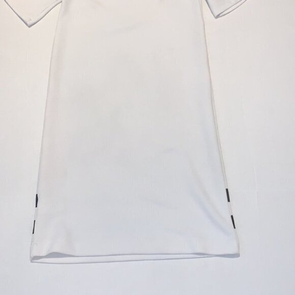 𝅺h&m Divided White Fitted Flare printed jersey style Mini slip on Dress Size 6 - Picture 6 of 10